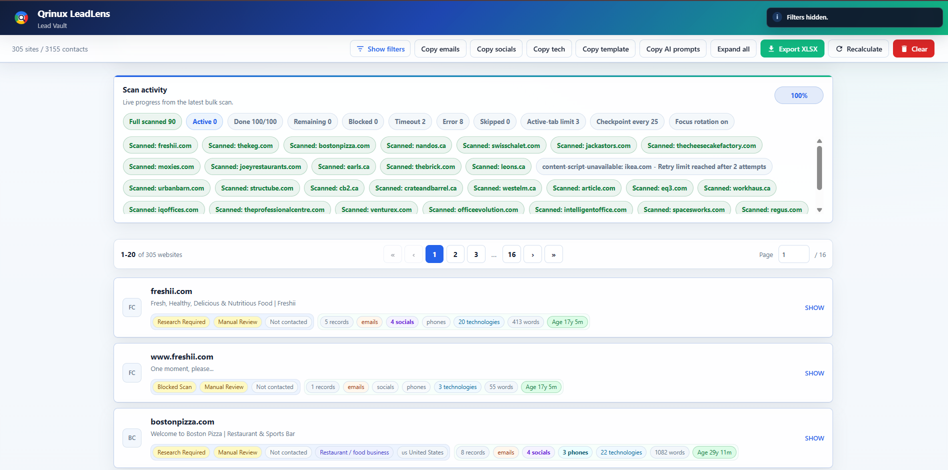 Bulk queue — process large URL lists while the browser session is active