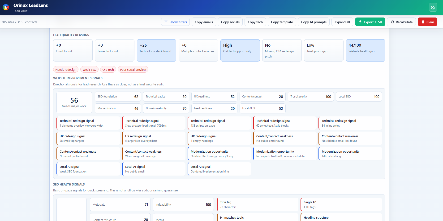AI-ready review workflow — prompt and export options